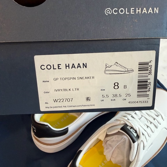 Cole Haan Women's Topspin White Leather Sneakers Size 8 - Picture 7 of 7